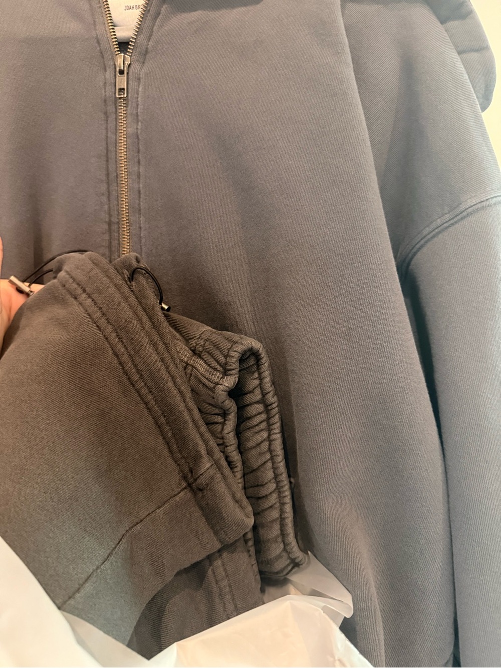 Joah Brown NICE Oversized Zip Hoodie in Wash Black - Picture 13 of 13